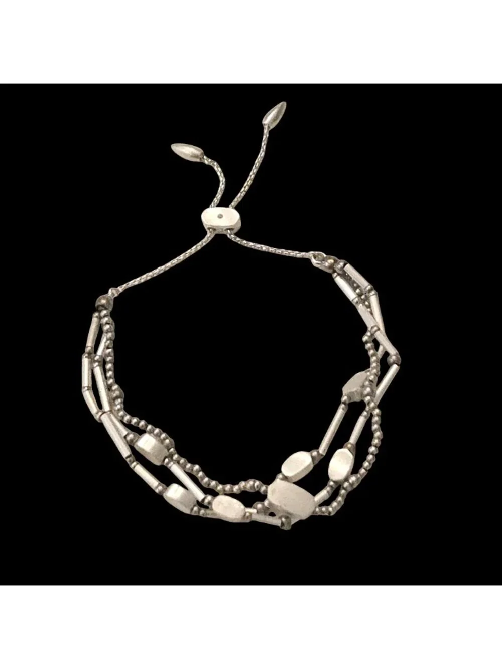 Kendra Scott Silver Tone Chantal Adjustable Beaded Bracelet